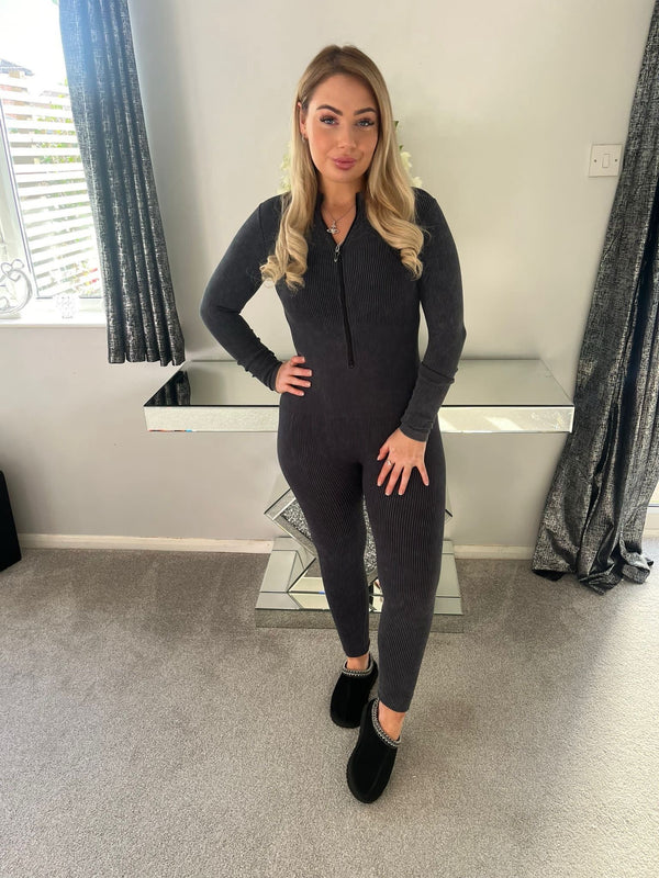 Emily ribbed tight fit jumpsuit