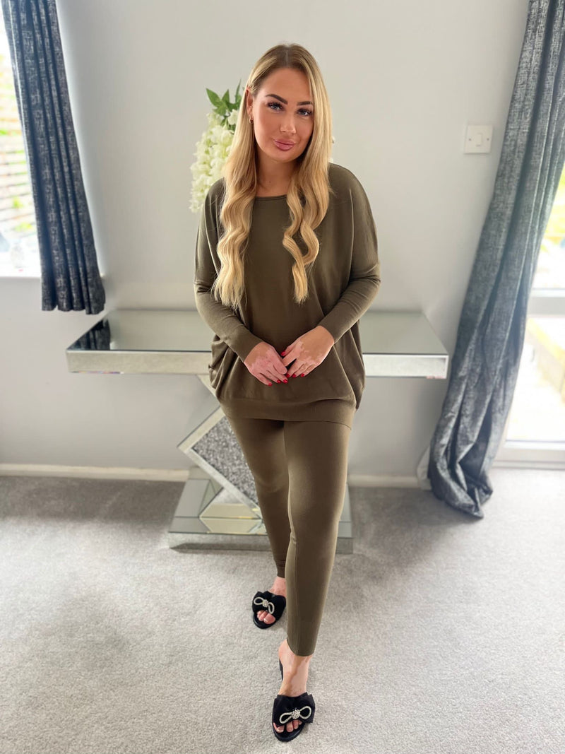 Sophia on/off shoulder loungewear set