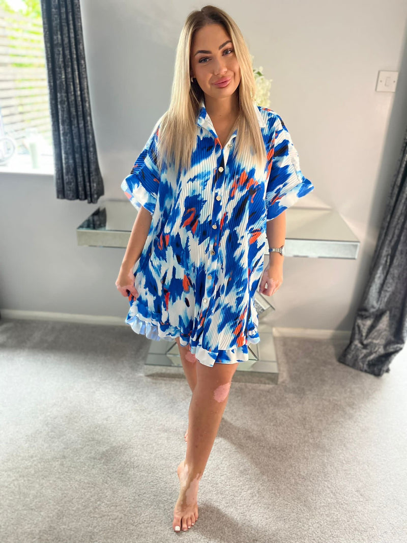 Pattern pleated dress